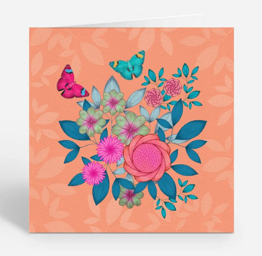 Butterflies & Flowers - Everyday Illustrated Nature Card (Blank Inside) Code 2208