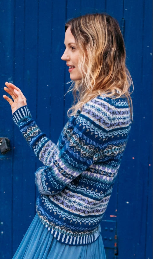 *NEW COLOURS AUTUMN'25* 'SAPPHIRE' Kinross Sweater' 100% Supersoft Merino Lambswool Made in Scotland by ERIBÉ Knitwear