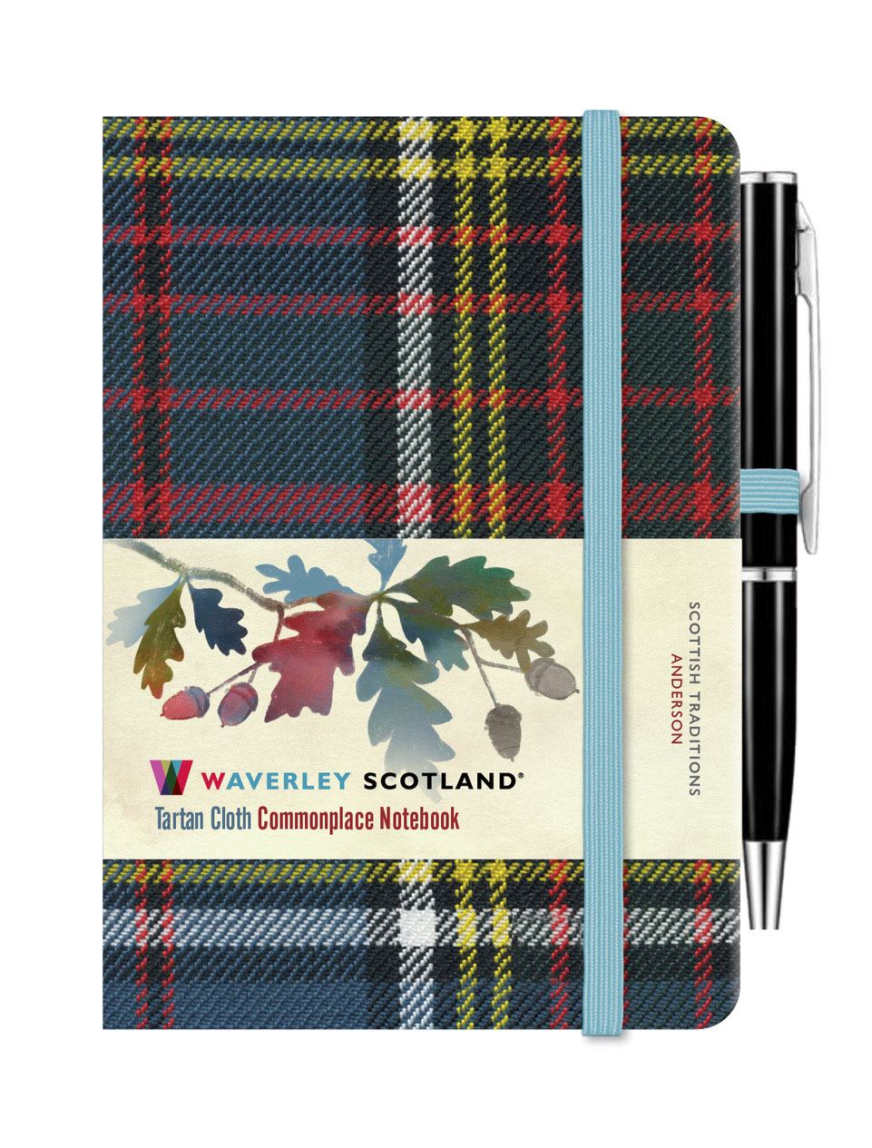 TARTAN CLOTH NOTEBOOK MINI WITH PEN: ANDERSON