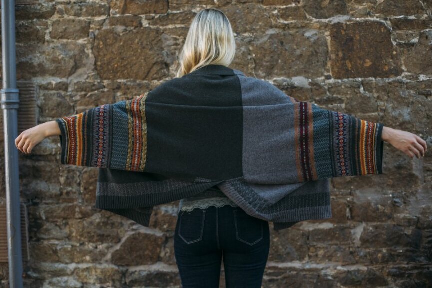 Restock 'BRACKEN' MONTROSE BLANKET COAT 100% Merino Lambswool designed by ERIBÉ Knitwear