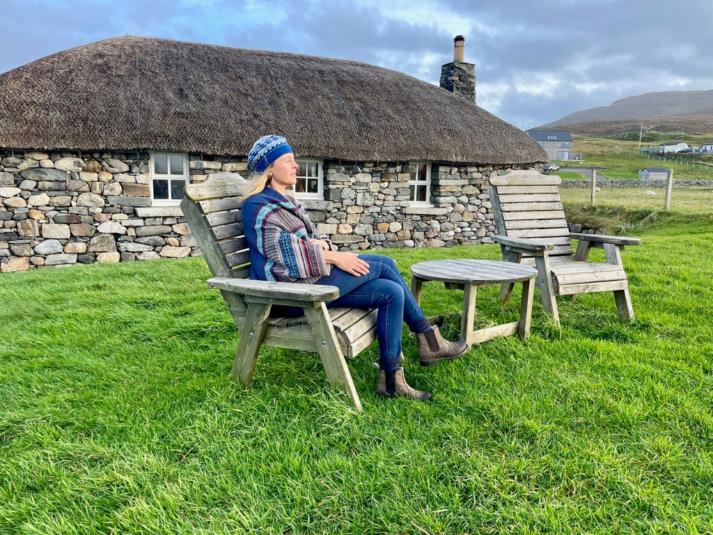 'OBAN SKY' MONTROSE BLANKET COAT 100% Merino Lambswool designed by ERIBÉ Knitwear