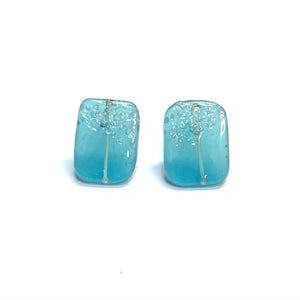 'Nagano' Japanese style Glass Panel Stud Earrings Handmade by Helen Chalmers