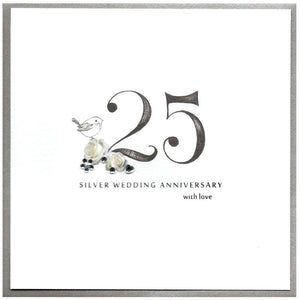 Silver 25th Wedding Anniversary Piccadilly Card