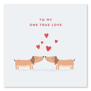 One True Love Sausage Dogs Valentine Card by Klara Hawkins