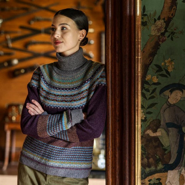 Alpine Roll Neck Sweater 'ESMERALDA'  96% Merino Lambswool / 4% Angora designed by ERIBÉ Knitwear