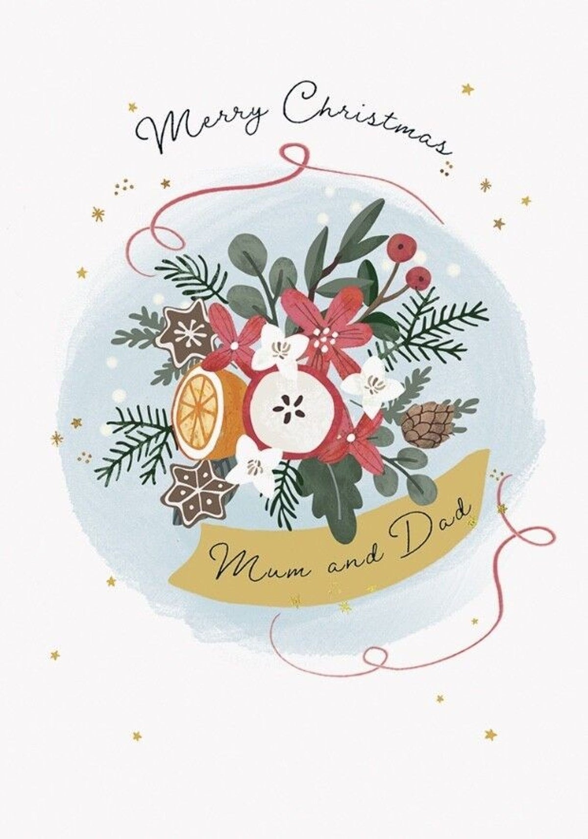 MUM AND DAD Luxury Foiled Christmas Card by Emma Bryan Design
