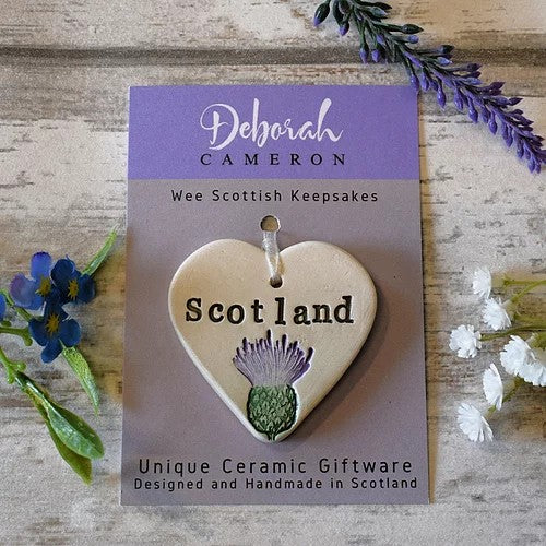 'SCOTLAND' Wee Scottish Keepsake Heart - Handmade Ceramics by Deborah Cameron - Made in Scotland