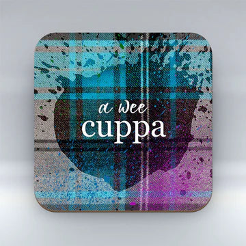 Scottish Banter Tartan Coaster - A Wee Cuppa