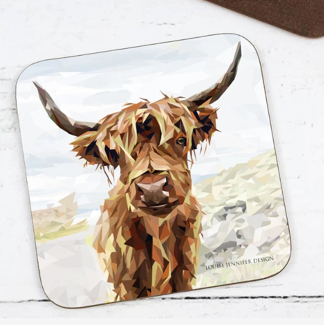 Scottish Animal Hard Wood Coasters Illustrated by Jennifer Louise Design