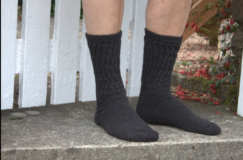 Rib Cushion Alpaca Socks, Size 7-10 by Samantha Holmes