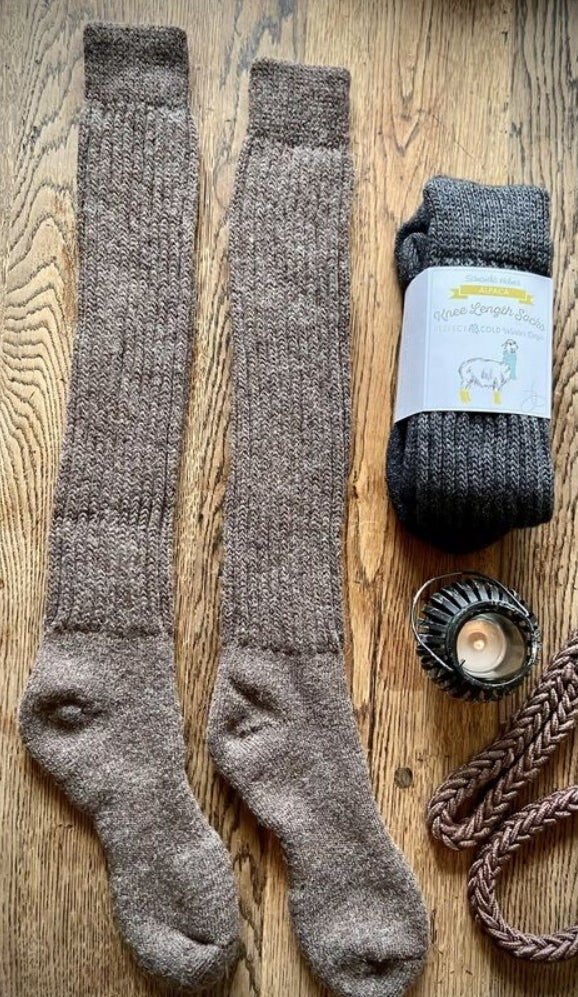 Alpaca Chunky Knee Socks by Samanatha Holmes