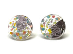 Load image into Gallery viewer, Flat Midi Glass Stud Earrings Handmade in Scotland by Helen Chalmers
