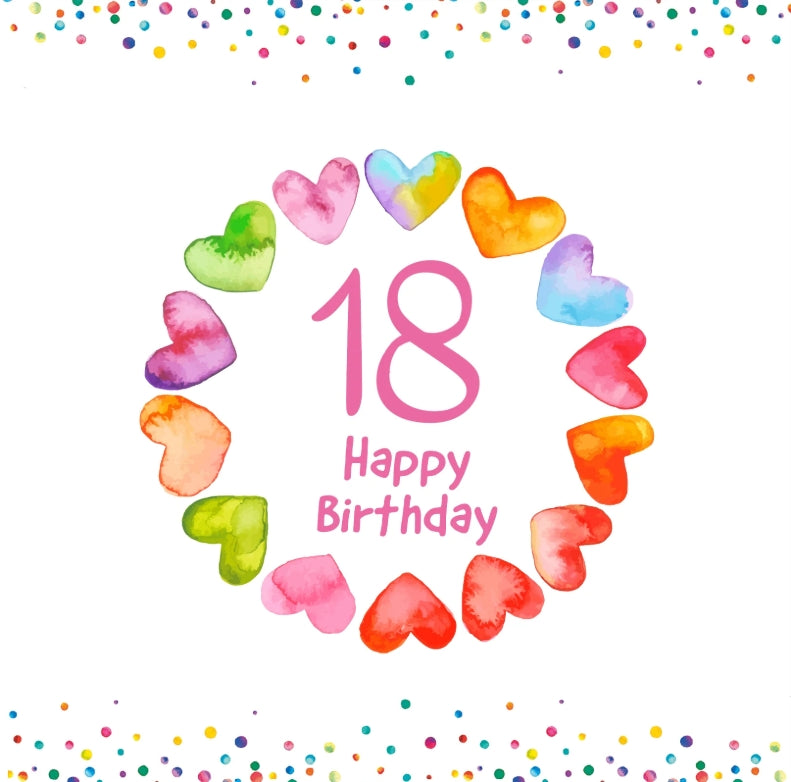 Colourburst Age Cards 18 to 90 years old