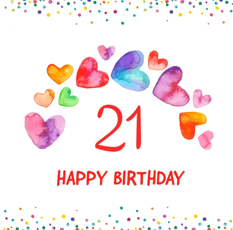 Colourburst Age Cards 18 to 90 years old