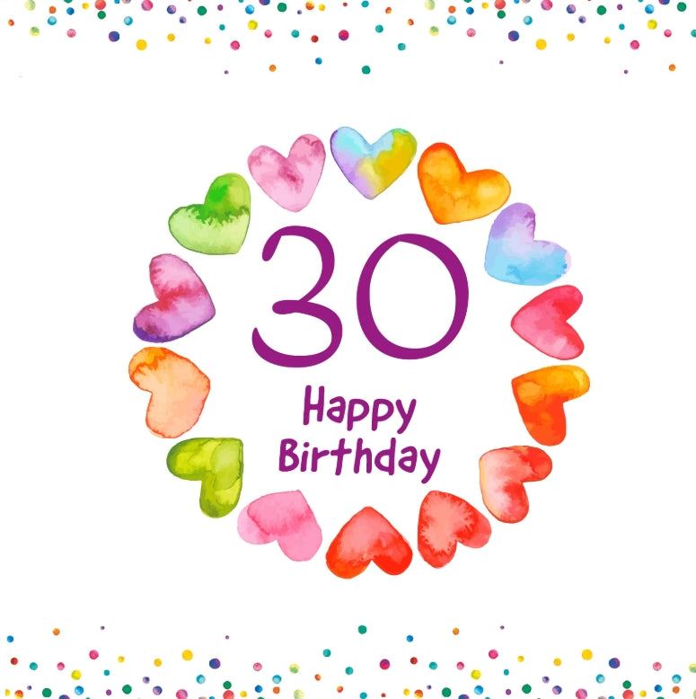 Colourburst Age Cards 18 to 90 years old