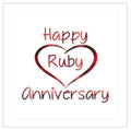 Scottish Tartan Ruby Anniversary Card