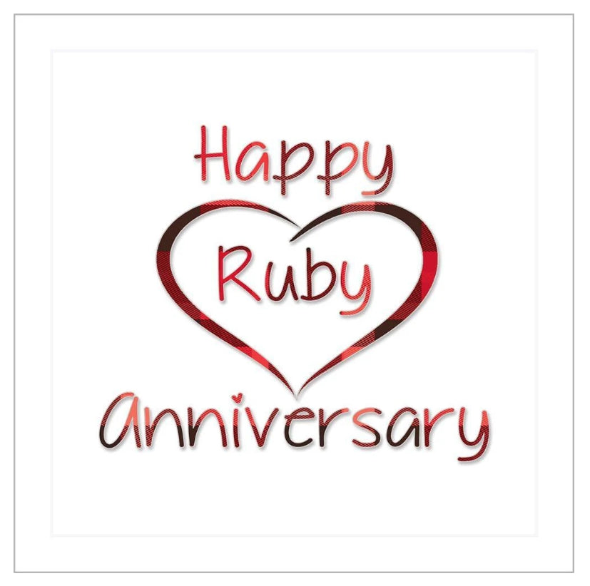 Scottish Tartan Ruby Anniversary Card