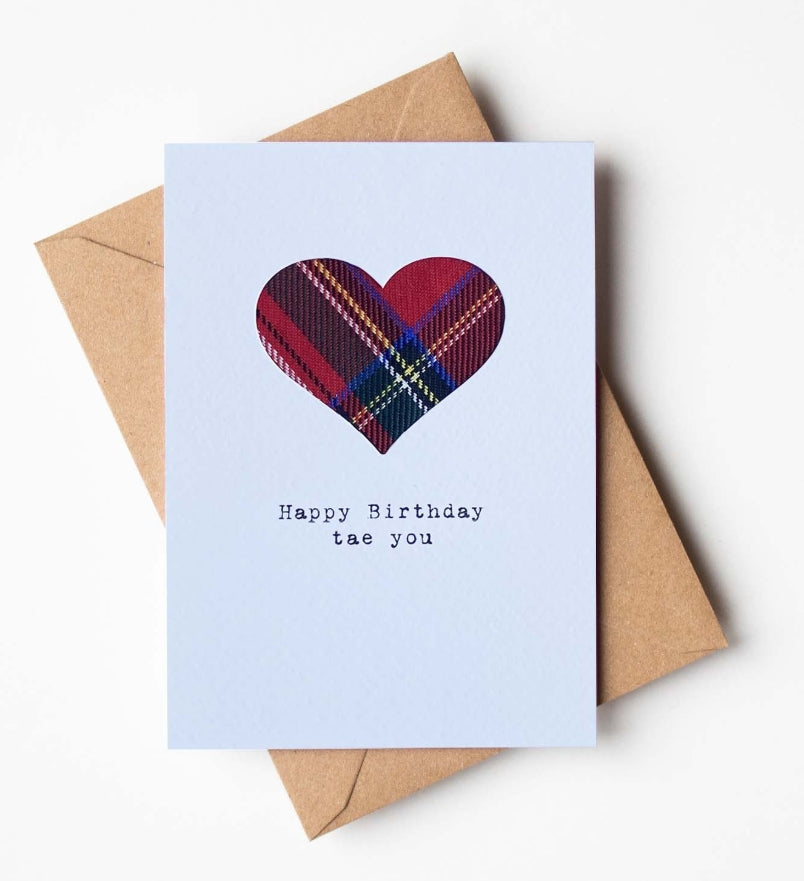 Scottish Birthday Cards Handmade using tartan from Kilts!