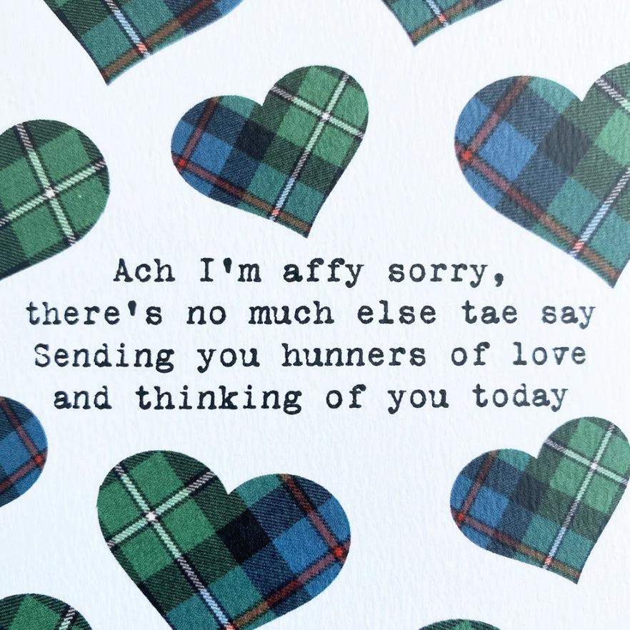 'Affy Sorry' Scottish Sympathy Card HP104