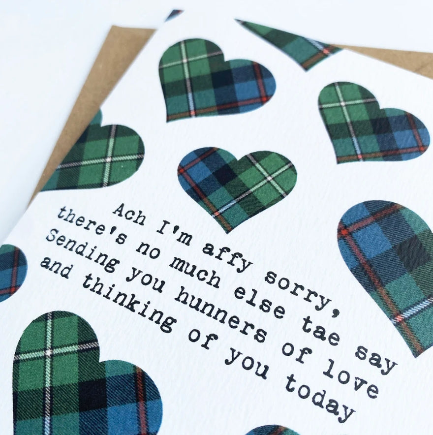 'Affy Sorry' Scottish Sympathy Card HP104