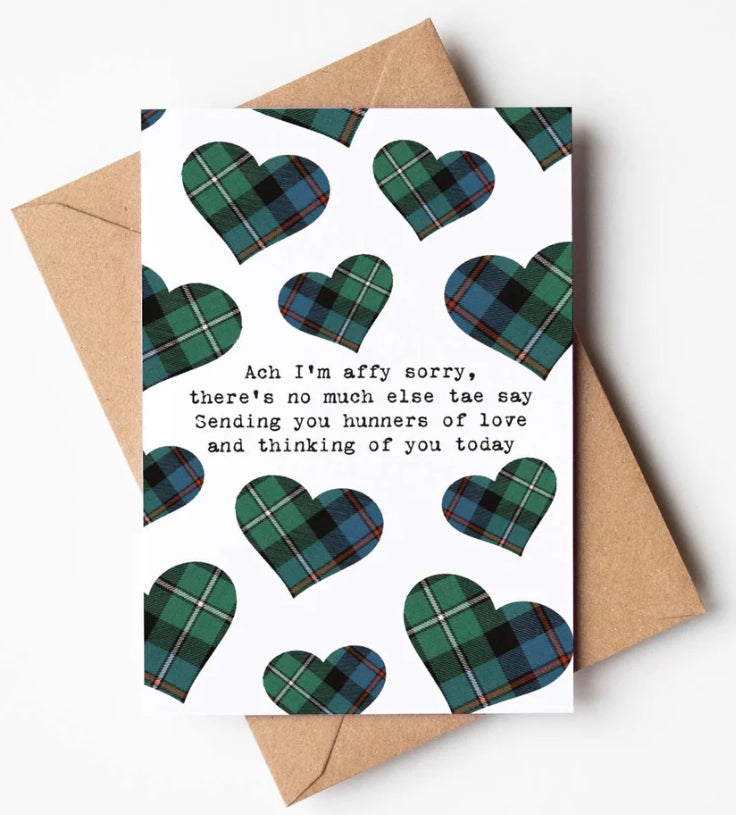 'Affy Sorry' Scottish Sympathy Card HP104