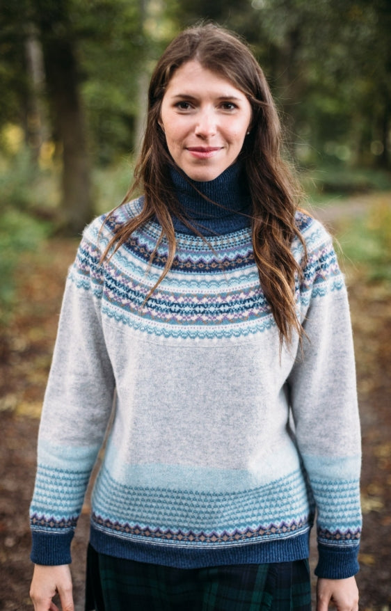 Alpine Roll Neck Sweater 'ARCTIC'  96% Merino Lambswool / 4% Angora designed by ERIBÉ Knitwear
