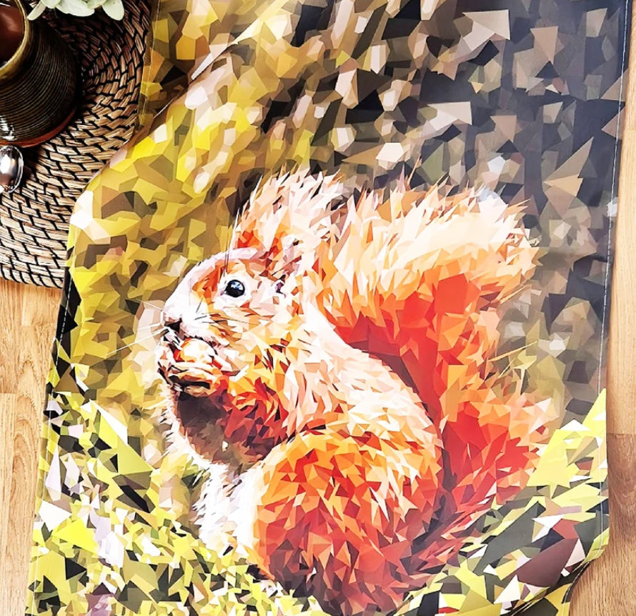 NEW Red Squirrel Tea Towel Illustrated by Louise Jennifer Design