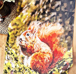 Load image into Gallery viewer, NEW Red Squirrel Tea Towel Illustrated by Louise Jennifer Design
