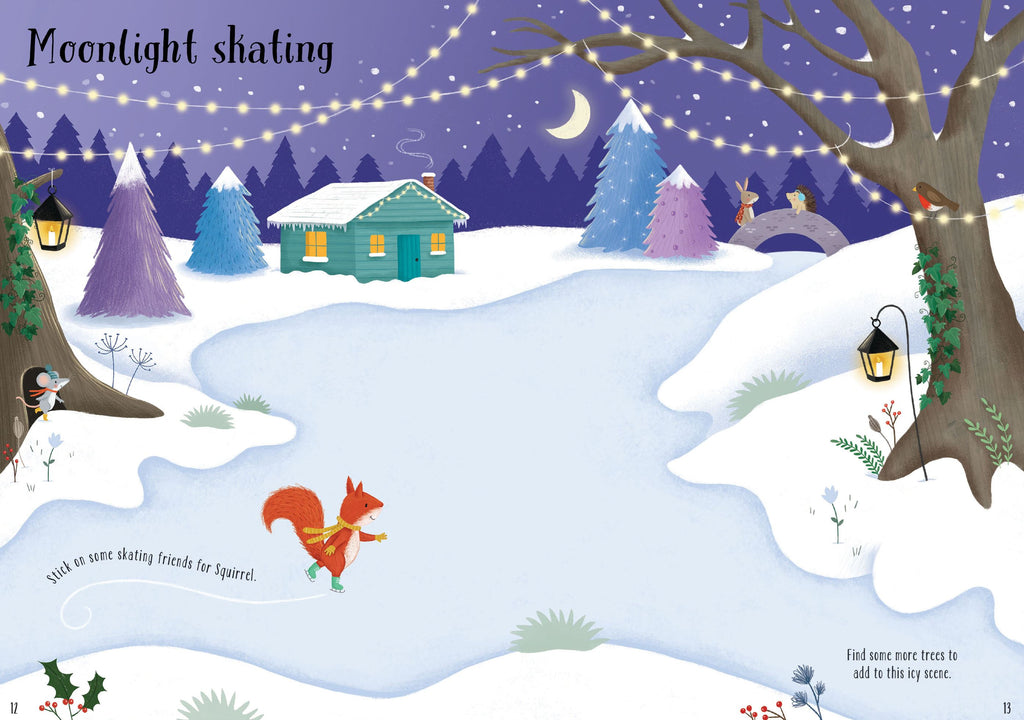 SPARKLY CHRISTMAS TREES STICKER BOOK (PB)
