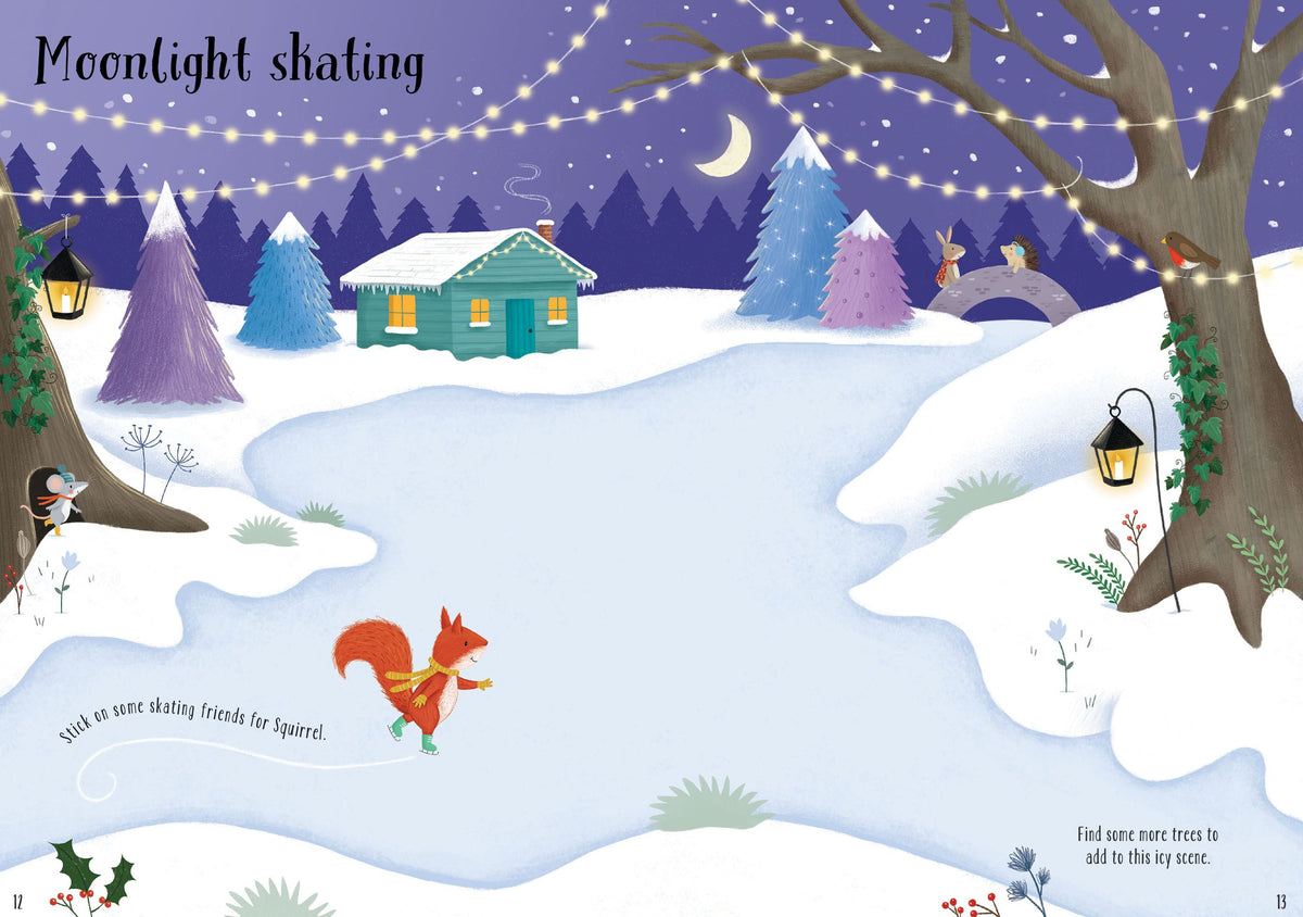 SPARKLY CHRISTMAS TREES STICKER BOOK (PB)
