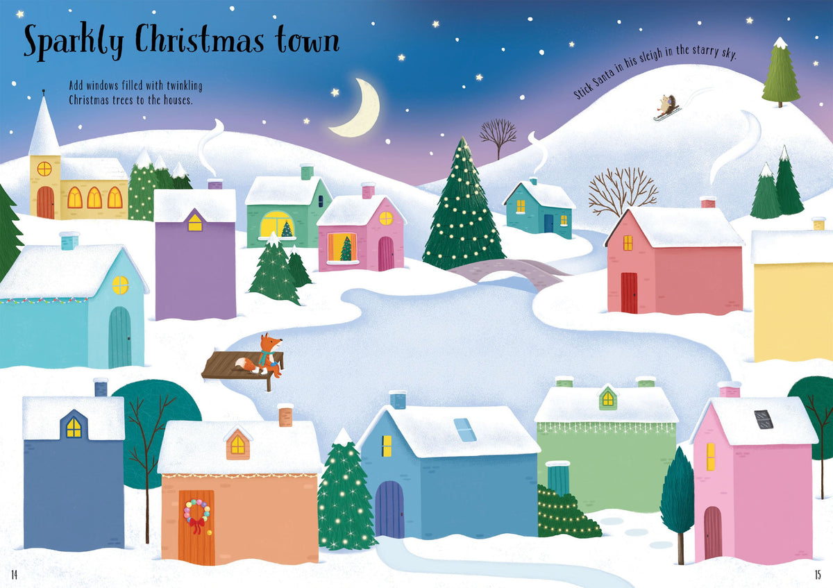 SPARKLY CHRISTMAS TREES STICKER BOOK (PB)