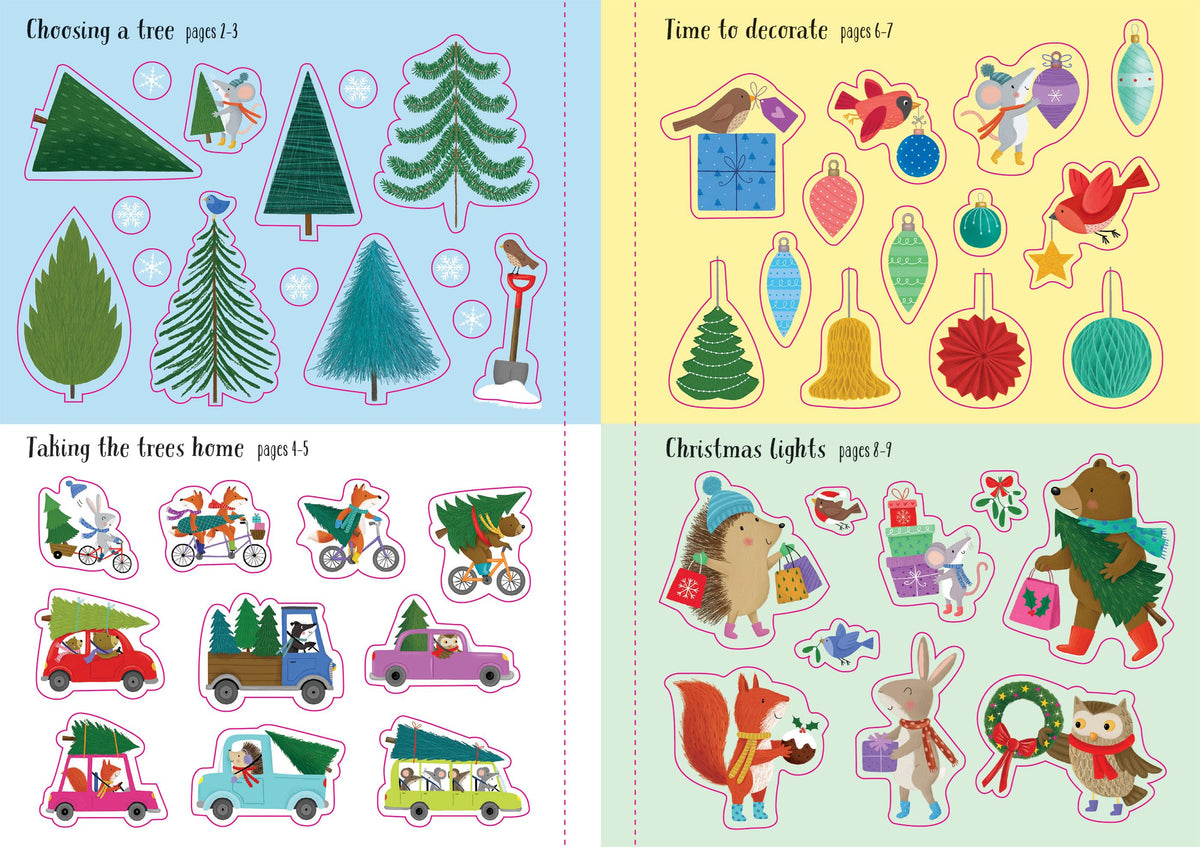 SPARKLY CHRISTMAS TREES STICKER BOOK (PB)