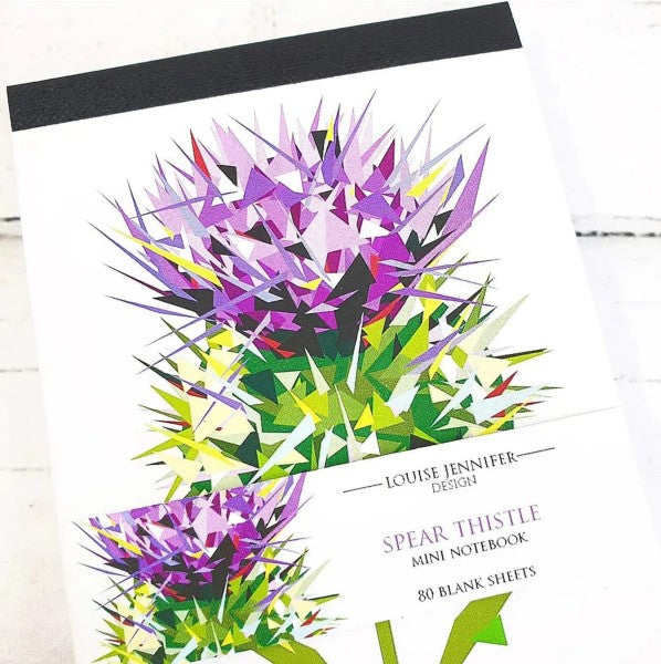 Spear Thistle Mini Notebook designed by Louise Jennifer Design