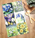 Spring Flowers Tea Towel Illustrated by Louise Jennifer Design