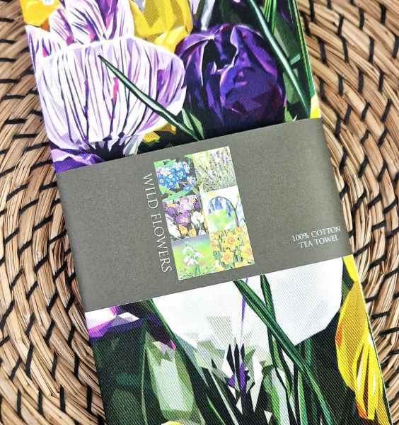 Spring Flowers Tea Towel Illustrated by Louise Jennifer Design
