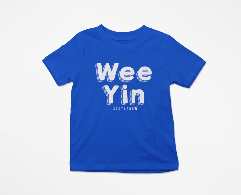 *Wee Yin - Blue: Kids Scottish T-Shirt designed by Brave Scottish Gifts