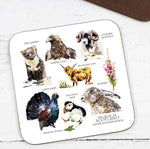 Load image into Gallery viewer, Scottish Animal Hard Wood Coasters Illustrated by Jennifer Louise Design
