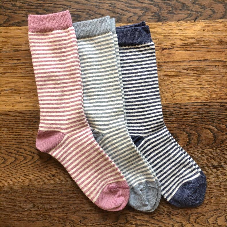 Ladies Alpaca Stripey Socks