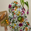 Bountiful Blooms - Tea Towel - Ivory, designed by Catherine Lewis