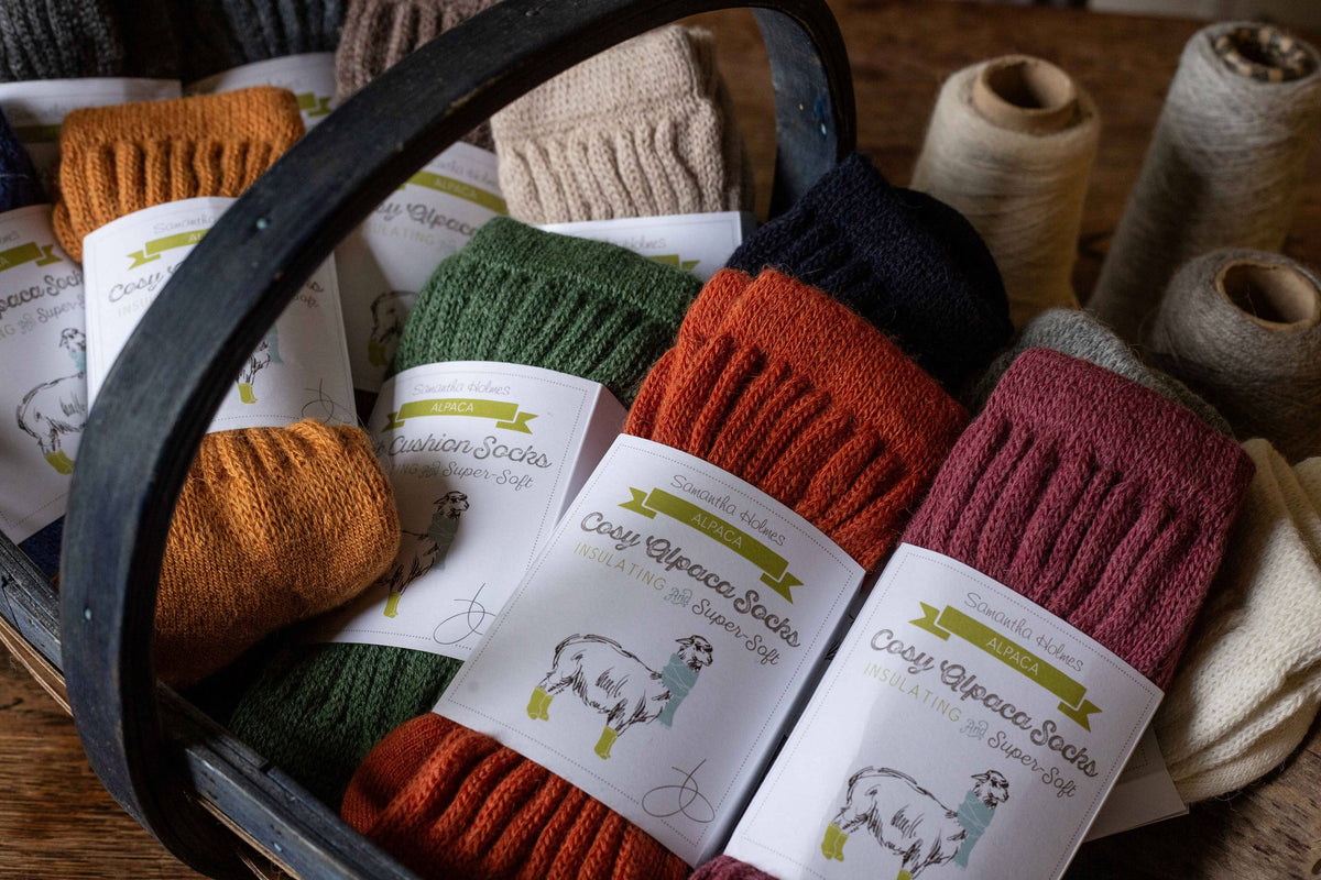 NEW COLOURS Alpaca Rib Cushion Socks - UK Size 4-7