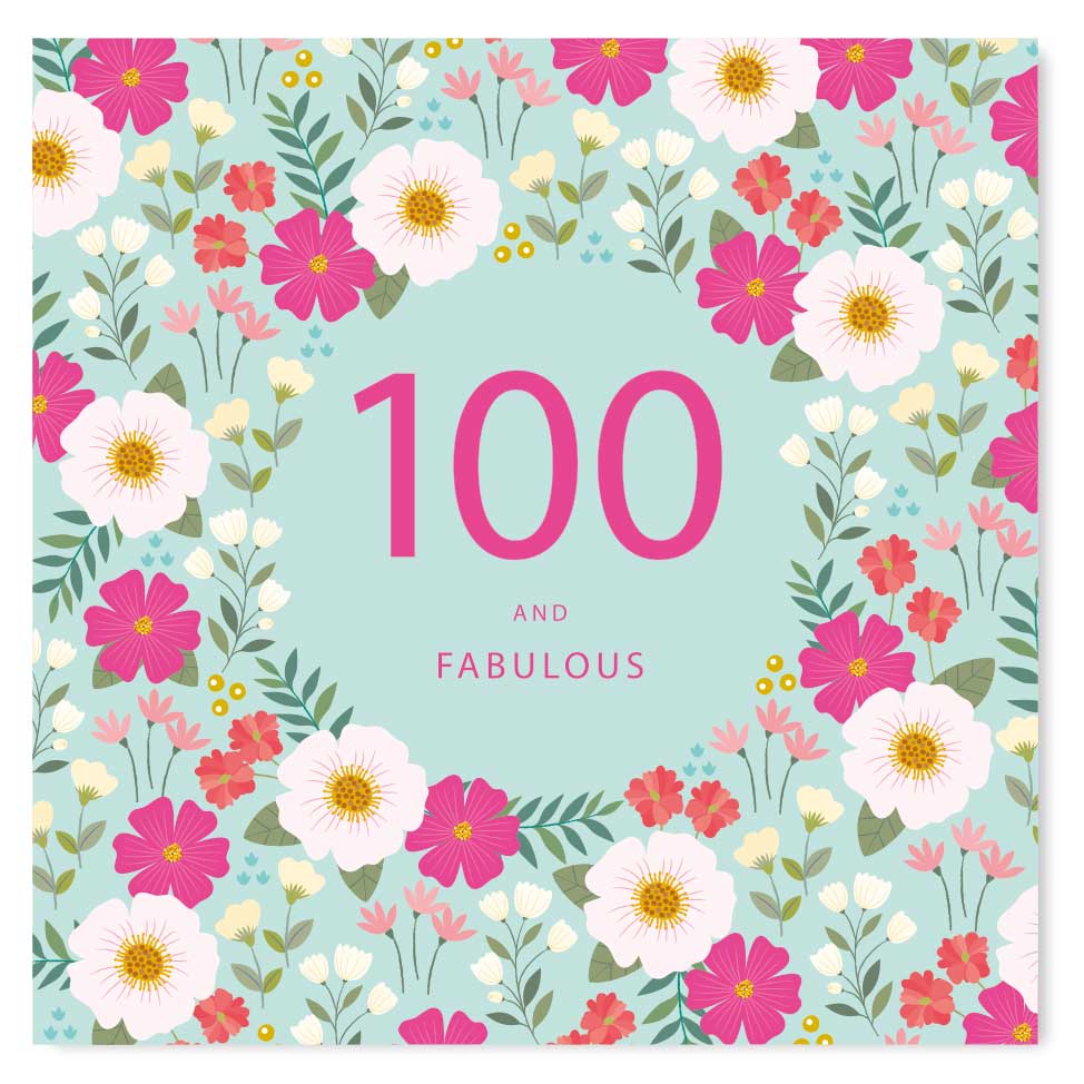Feminine Age 100 Birthday Card