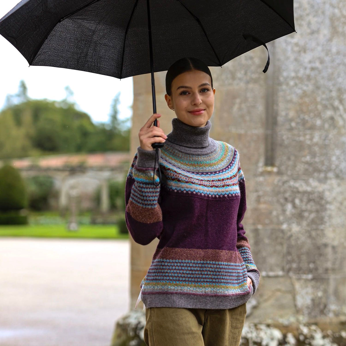 Alpine Roll Neck Sweater 'ESMERALDA'  96% Merino Lambswool / 4% Angora designed by ERIBÉ Knitwear