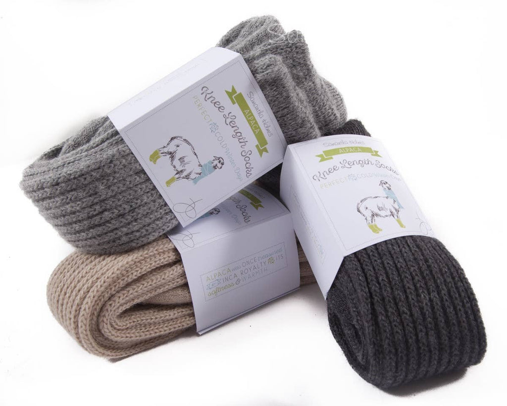 Alpaca Chunky Knee Socks by Samanatha Holmes