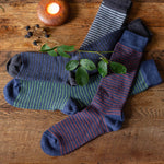 Load image into Gallery viewer, Ladies Alpaca Stripey Socks
