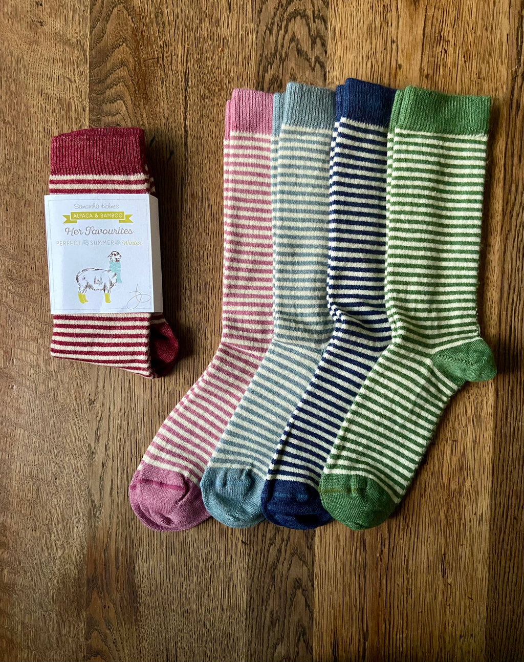 Ladies Alpaca Stripey Socks