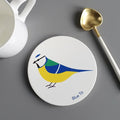 Blue Tit Ceramic Coaster by Blue Ranchu Designs