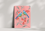 Load image into Gallery viewer, Bluetit A4 Print on Pink Background
