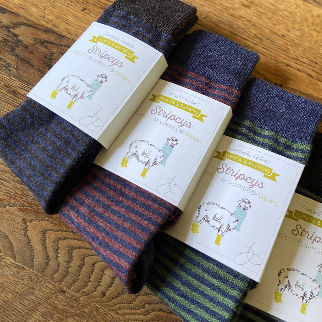 Ladies Alpaca Stripey Socks