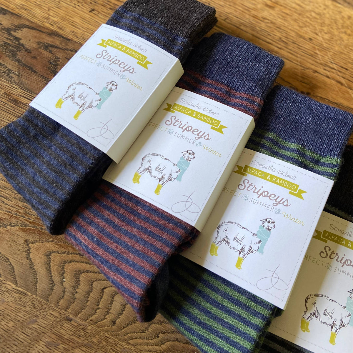 Ladies Alpaca Stripey Socks