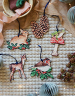 Load image into Gallery viewer, Deer Sustainable Wooden Watercolour Christmas Ornament
